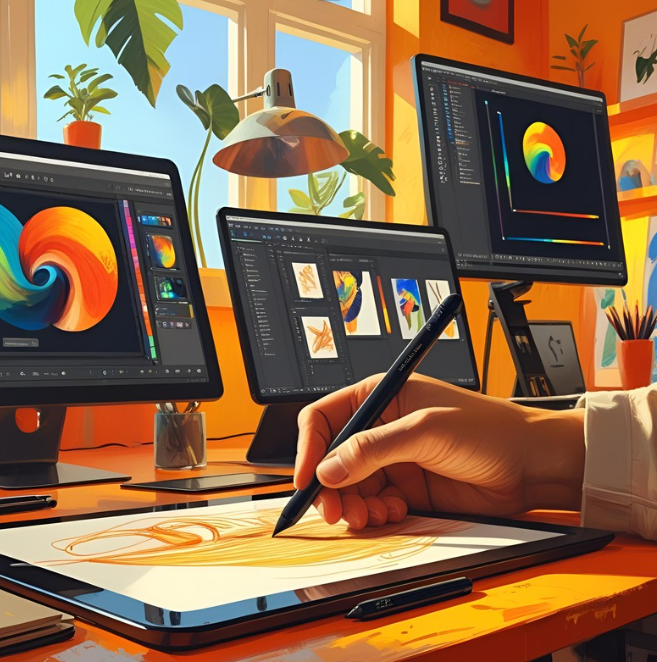 Ilustración de proceso digital