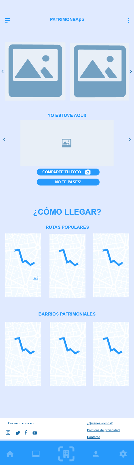PATRIMONIapp: Redescubre Tu Ciudad - Wireframes Iniciales