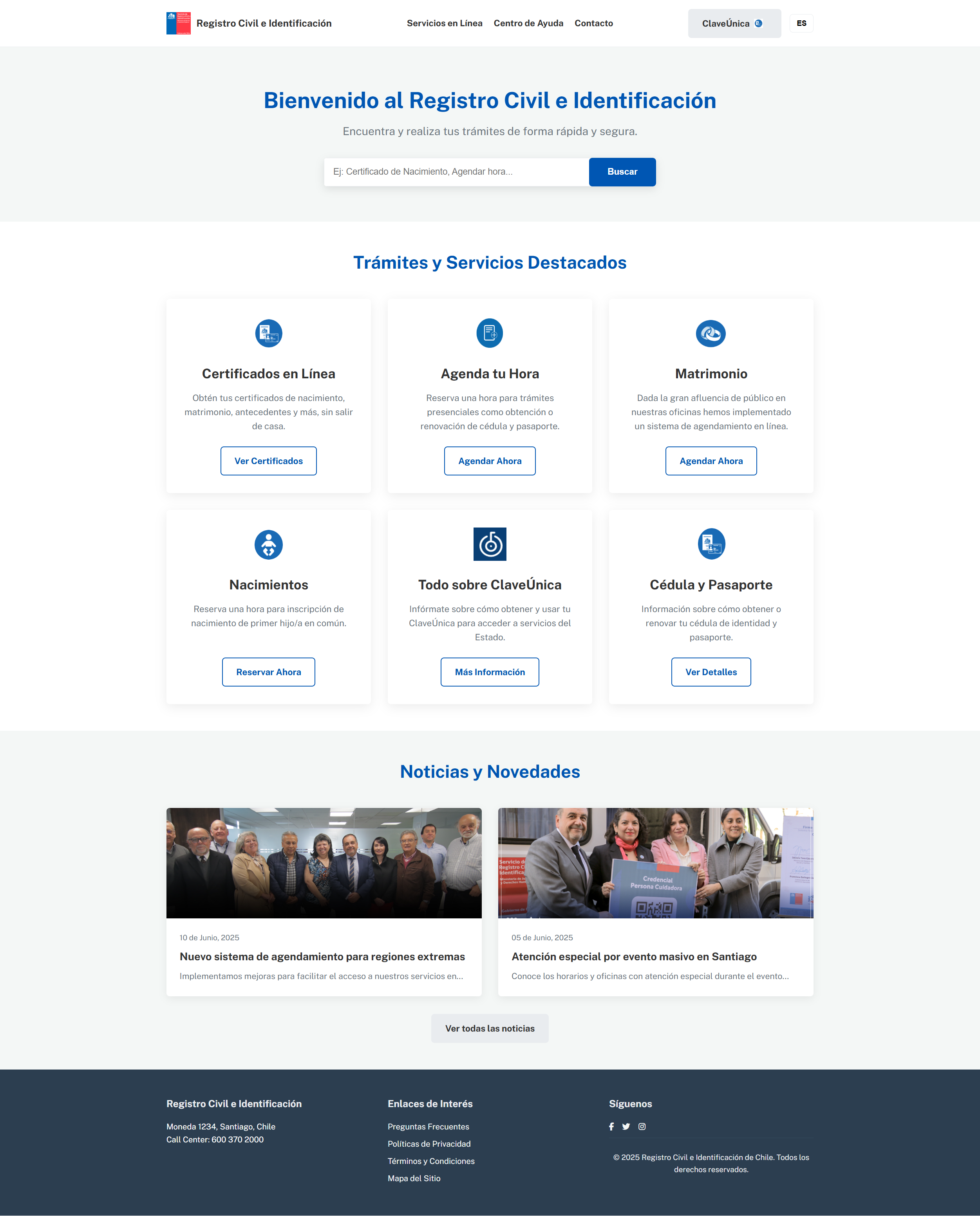 Rediseño Portal Registro Civil - Versión Mejorada